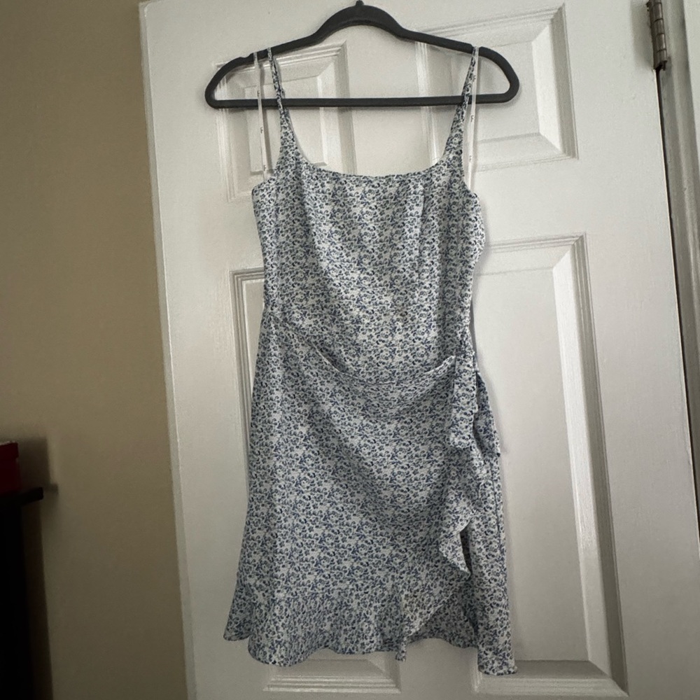 Lulu's Blue Floral Midi Dress